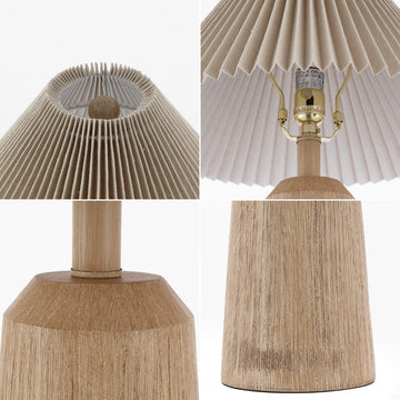 Arvid 20.5" Rustic Scandinavian Resin/Iron Lighthouse LED Table Lamp with Pleated Shade - JONATHAN Y